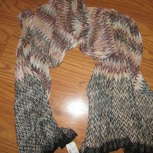 NWT Scarf Christopher & Banks Black Silver gold